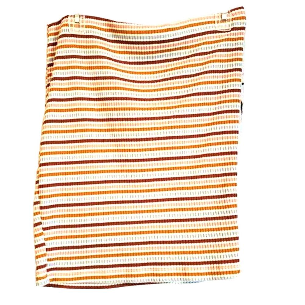 Rue 21 Striped Mini Skirt Size XL High Waist Bodycon Late 90s Trendy Soft Earth